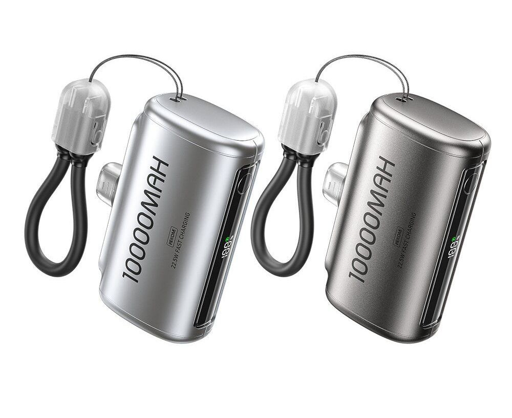 Портативное зарядное устройство Capsule со встроенным кабелем