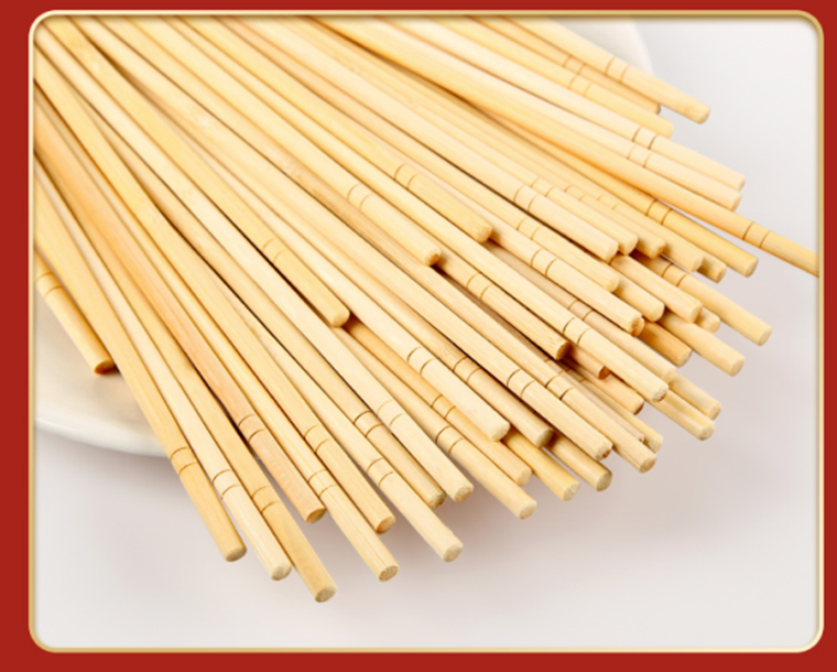 Natural Bamboo OPP Wrapped Disposable Round Twin Bamboo Chopsticks Personalized Chopsticks with Logo