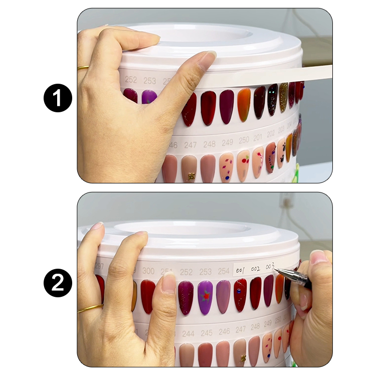 300 Colors Plastic Manicure Salon Nail Color Display Stand Card