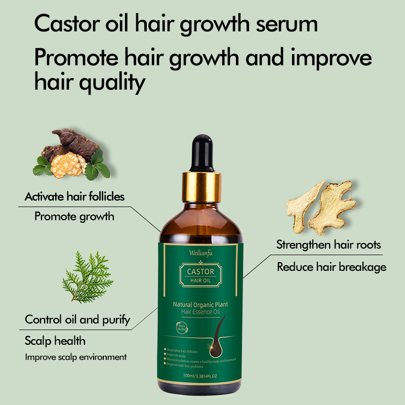 Professional Castor Oil Hair Growth Essence Strengthens Roots Repairs & Promotes Hair Growth for Optimal Hair Care