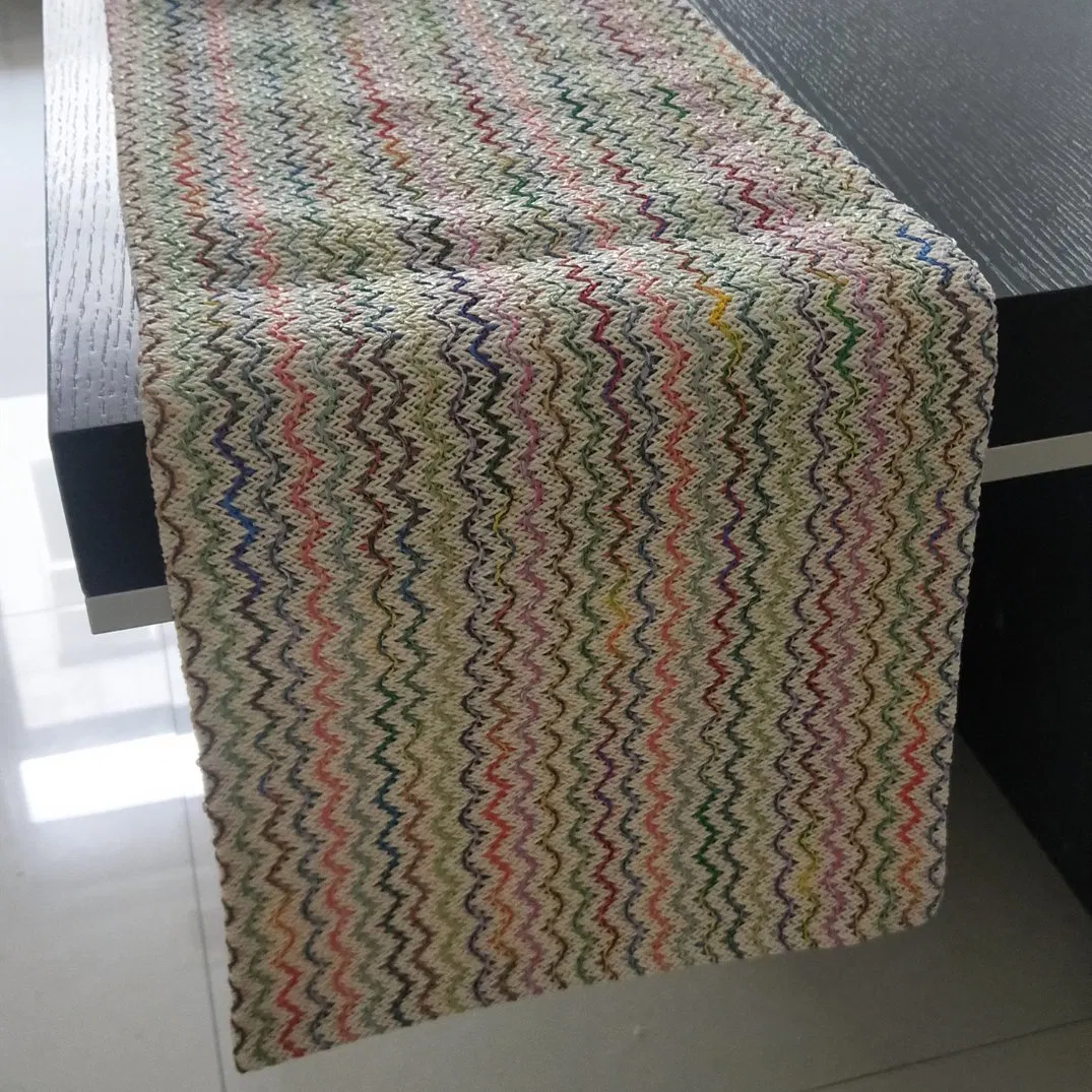 Special Woven Summer Holiday Rainbow Multi Color Zig Zag Kitchen Table Runner