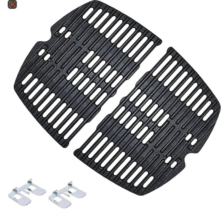 Fsx Cc7644 (2-Pack) 17 X 12.7 Inches Cast Iron Cooking Grid Grates for Weber