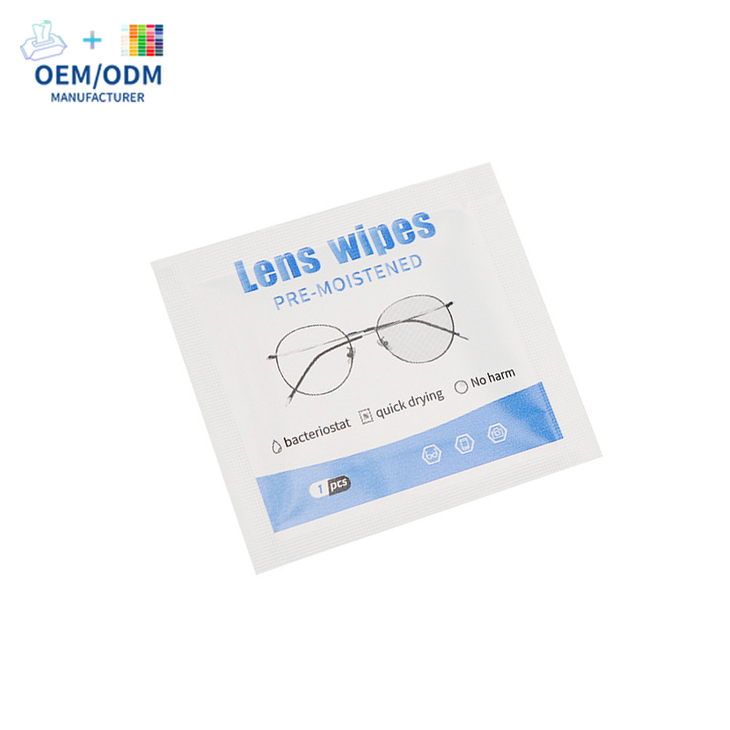 Private Label 100PCS Box Anti Fog Lens Wipes Glasses Lens Cleaning Wipes Pre-Moistened Customized 100PCS Single Pieces Optical Lens Wipes
