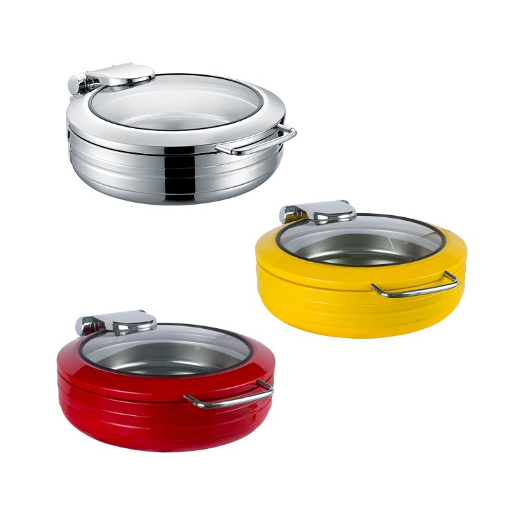 Glass Window Food Warmer Hydraulic Chafing Dish Fuel Buffet Induction 9L Chafer