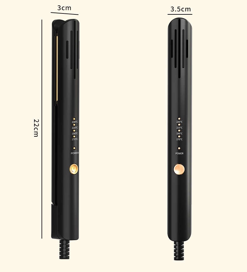Adjustable Heat Straightener and Curling Iron with Dual Voltage, Titanium Hair Iron
