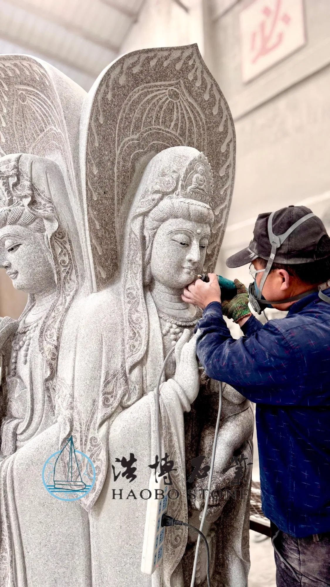 Buddha Large Budda Statue for Temple Granite Carvings