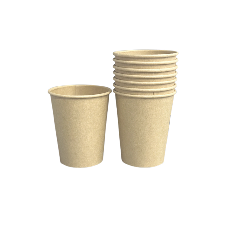 Бамбуковые бумажные стаканчики однослойные, биоразлагаемые