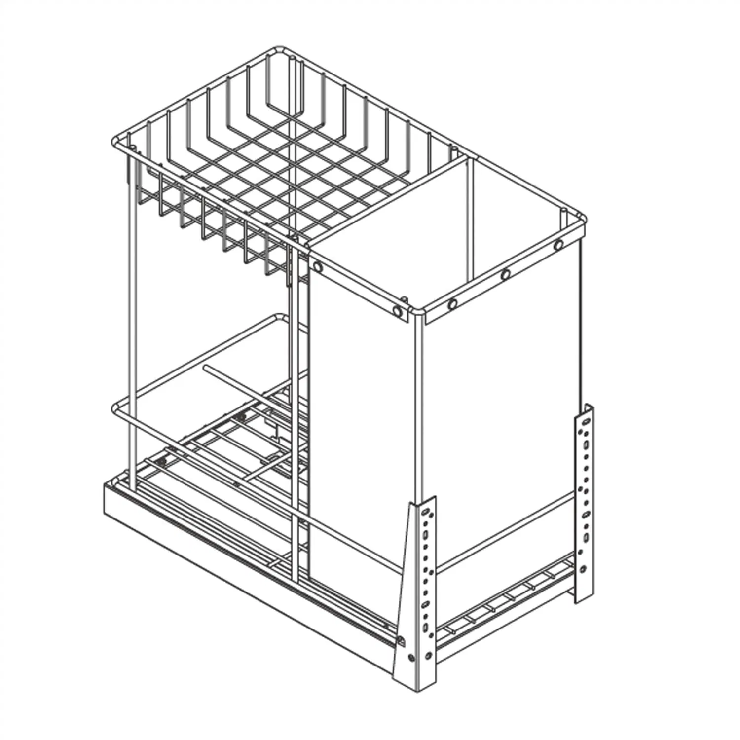 Kitchen Cabinet and Base System Multifunctional Under Mounted Soft Closing Storage Organizing Spice Rack Basket with a Bag (PTJ028-1)