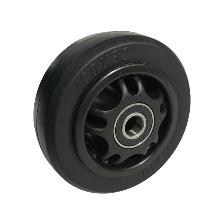 4-Inch Medium-Duty Rubber Casters, Quiet, Wear-Resistant, and Non-Slip, Suitable for Handcarts, Toolboxes, etc.