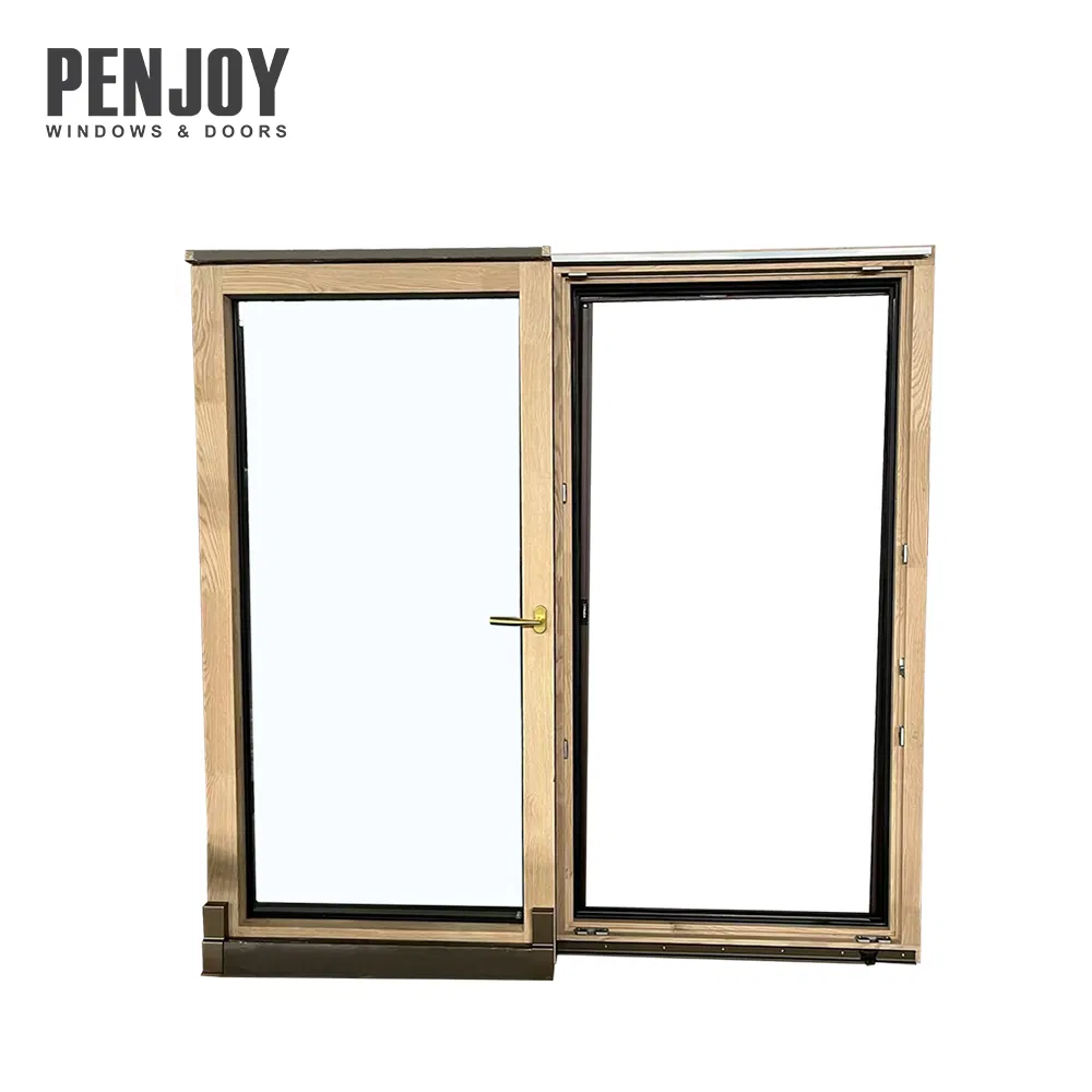 European Oak Solid Wood Clad Aluminum Insulated Soundproof Tilt and Sliding Wood Windows
