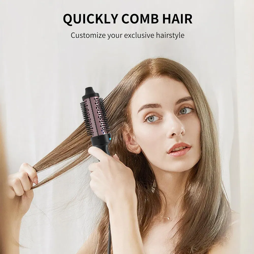 Curling Iron Brush Heating Roller Brush Ionic Thermal Round Brush for Loose Curl