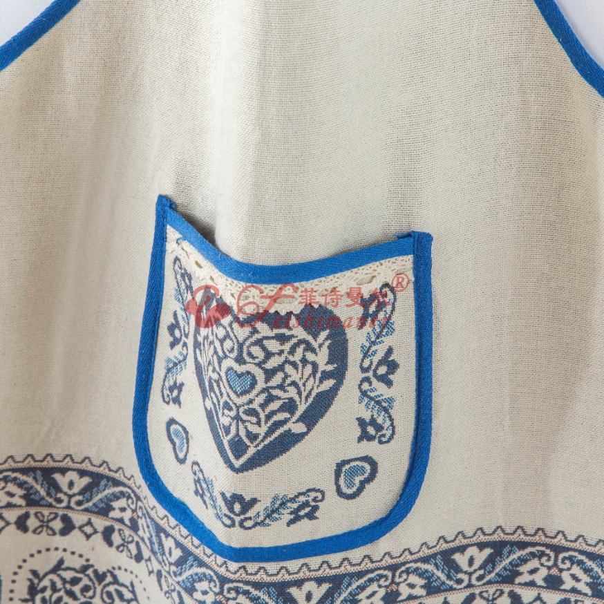 Hot Selling Cotton Hemp Comfortable Simple Jacquard Kitchenware Apron