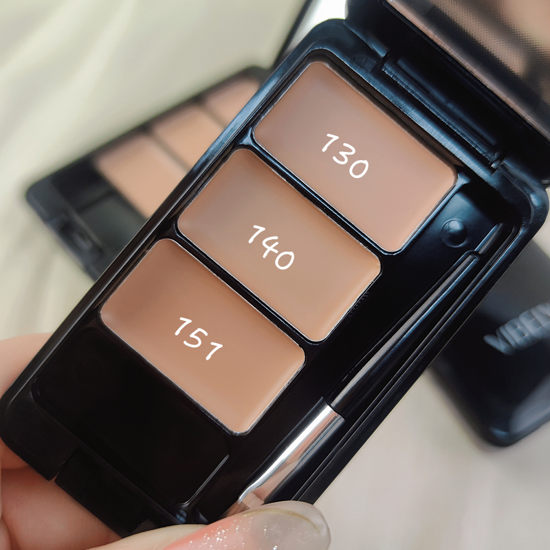 Makeup Face Full Coverage 3-in-1 Color Concealer Contour Palette with Brush