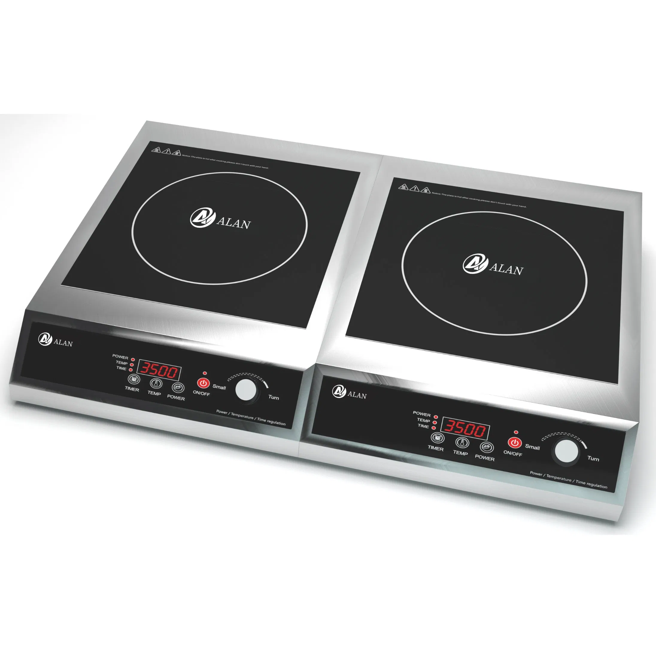 120V ETL /220V CE Hotel and Restaurant Use 1800W 3500W Steel Commercial Induction Cooker with Low Wattage Continuous Working Function