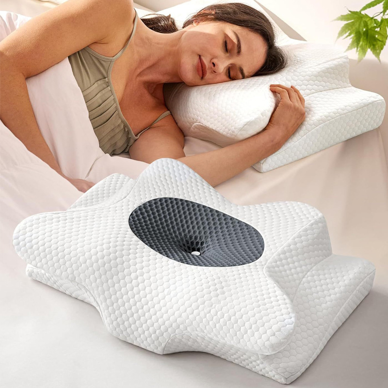 Special-Shaped Pillow Memory Cotton Cervical Horn Pillow Slow Rebound Neck Sleep Pillow