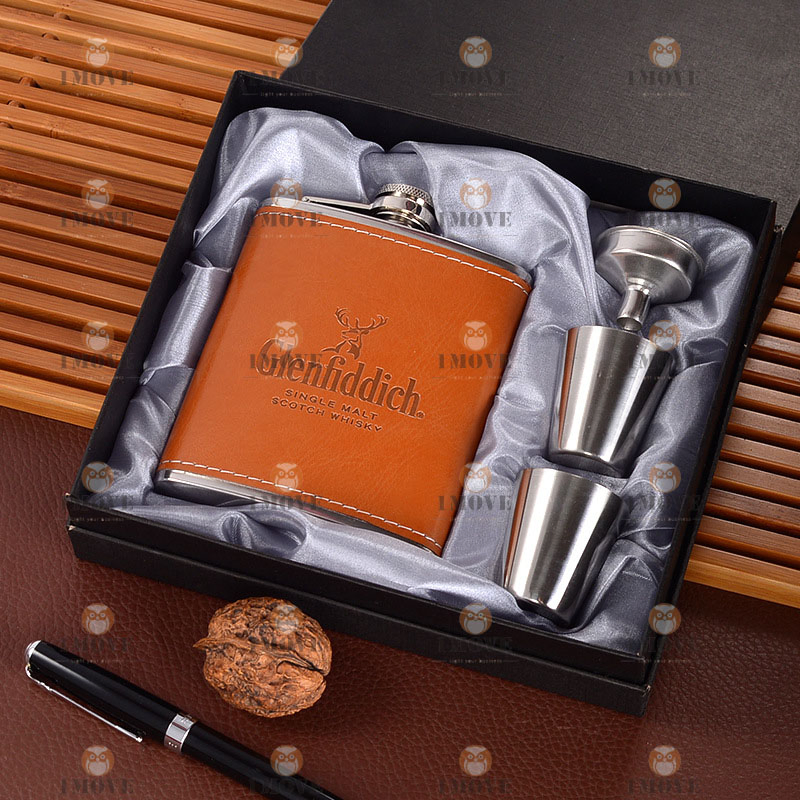 Brown Leather Pocket Liquor Flask for Sale