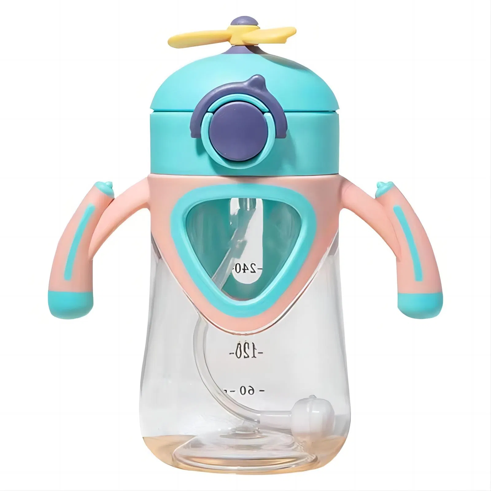300ml Baby Training Cup with Easy Grip Handle and Straw