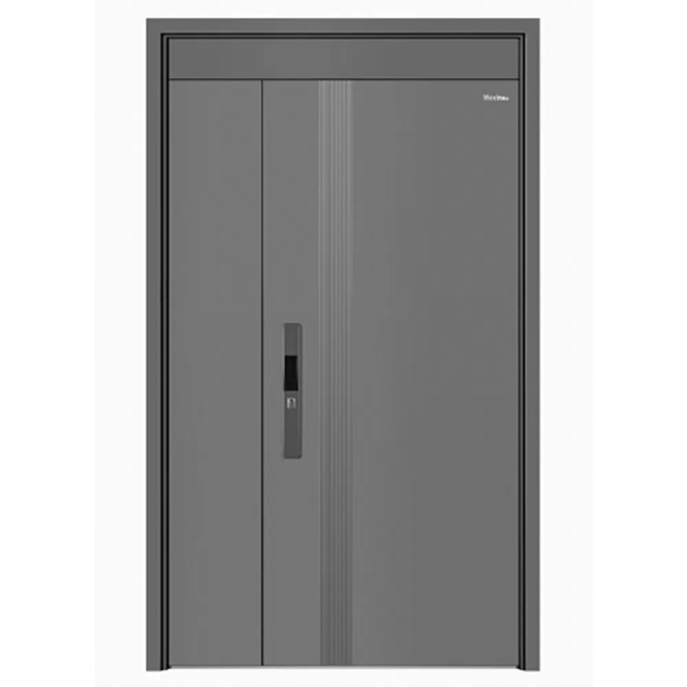 China Wholesale Mexin High Quality Anti Theft Hollow Double Luxury Aluminum Security Exterior New Steel Metal Turkish Door Heavy-Duty for Main Entrance Door