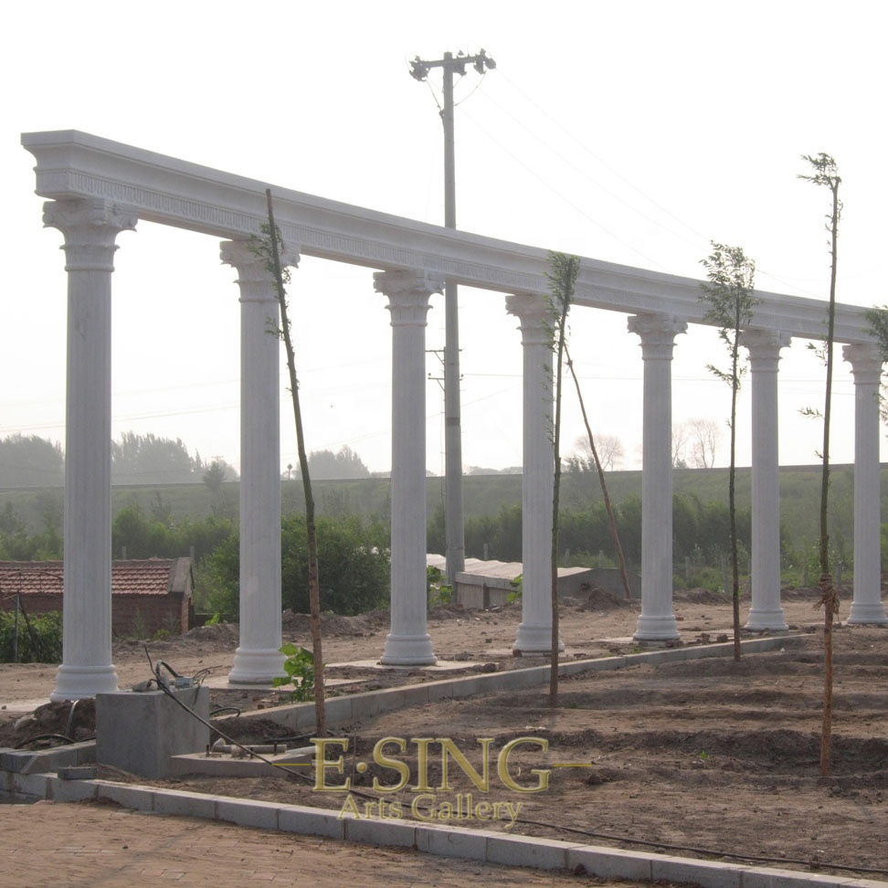 Beautiful Marble Pillar Hand Carved Columns Marble Outdoor Architectural Decorative Marble Column