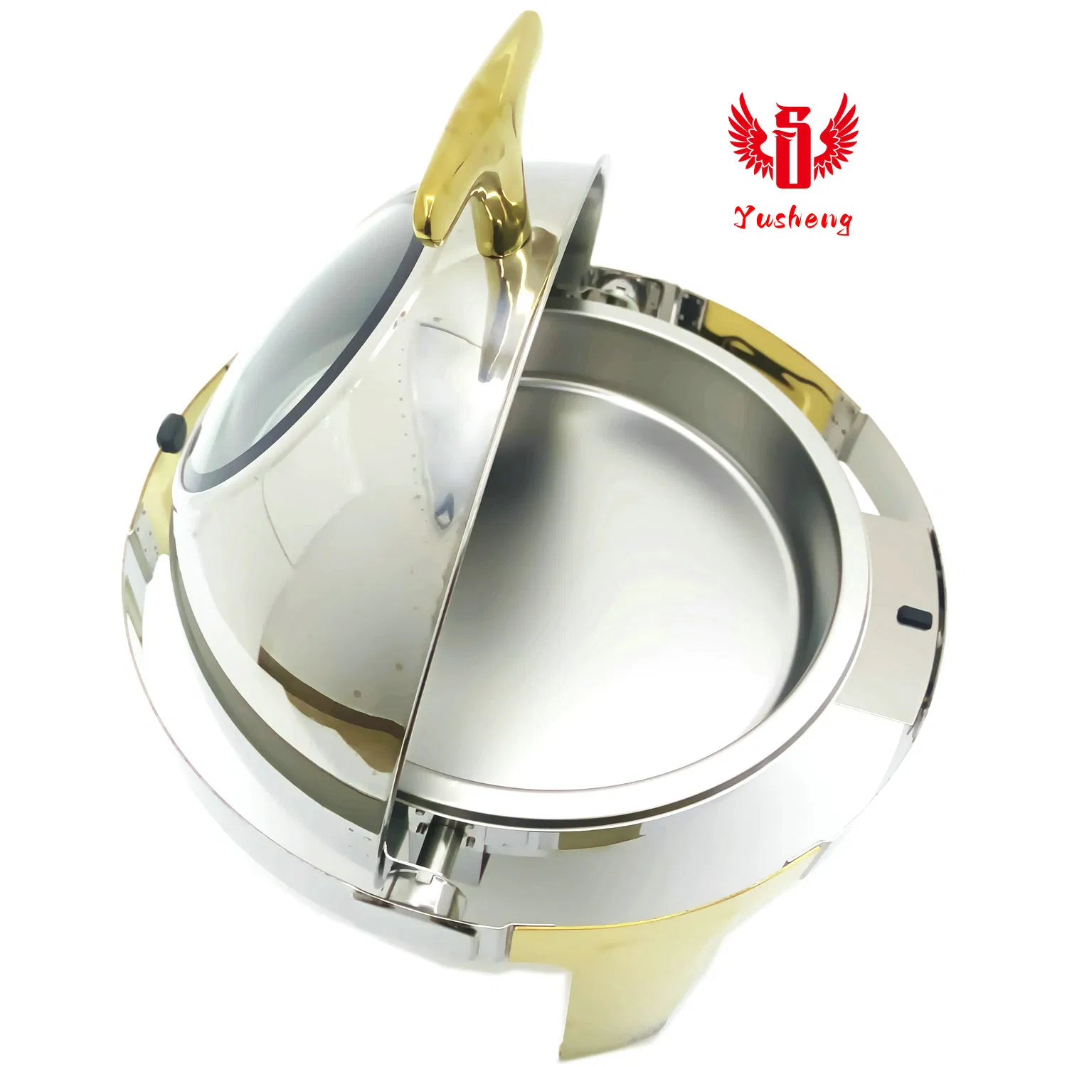 Stainless Steel Round Buffet Dish Chafing Dish Golden Feet Hotel Equipment Cookware