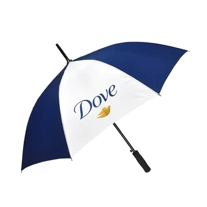 Business Promotion Advertising UV Windproof Manual Wooden Handle Straight Golf Umbrella