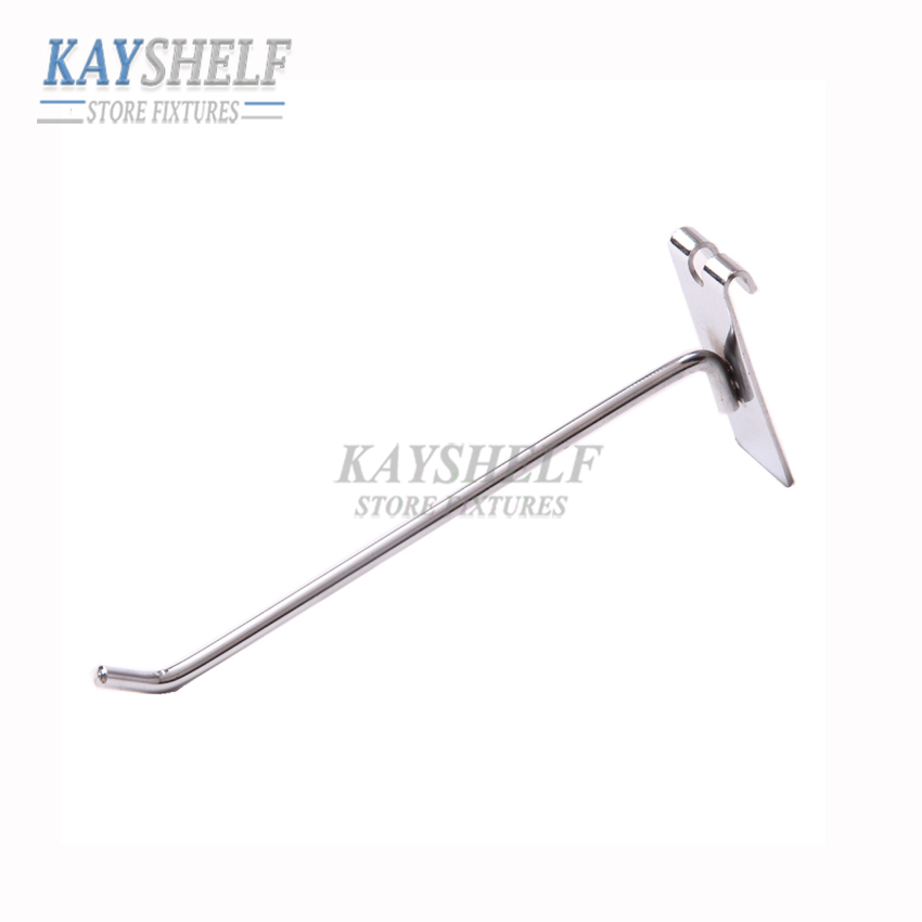 Supermarket Shelf Accessory Chrome Metal Steel Wire Slatwall Display Hook