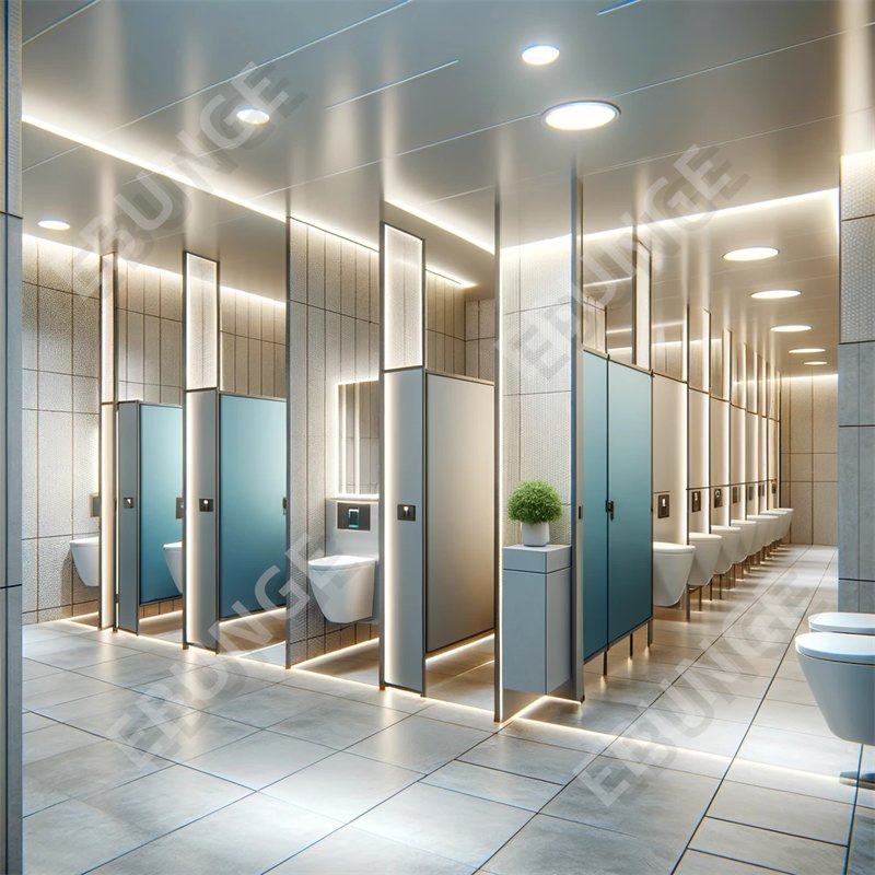 HPL Panel Commercial Bathroom Public Toilet Cubicle Water Resistant Office Toilet Partition