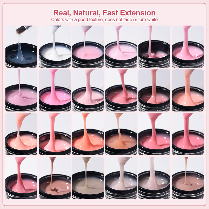 R S Nail Trending Product 24 Colors Gel Builder 15g Hard Gel Builder Nail Extension UV LED Hema Free Hard Gel for Acrylic Nails