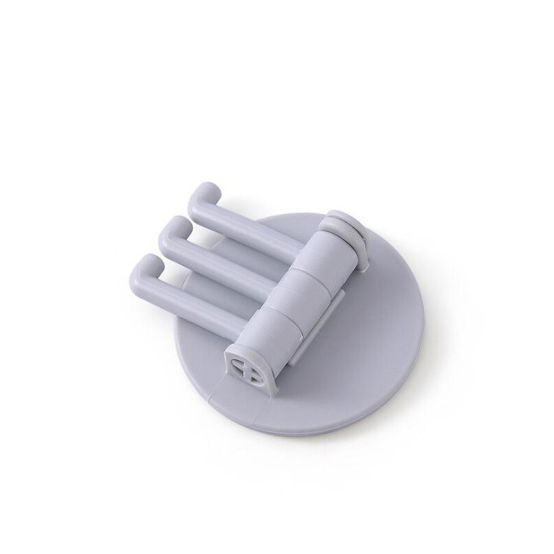 Wall Mount Hooks Hanger for Kitchen Towel Gloves Bathroom Towel Bath Scrubber Organizer Rotary 3-Hook Kitchen Bathroom Seamless Bl12191