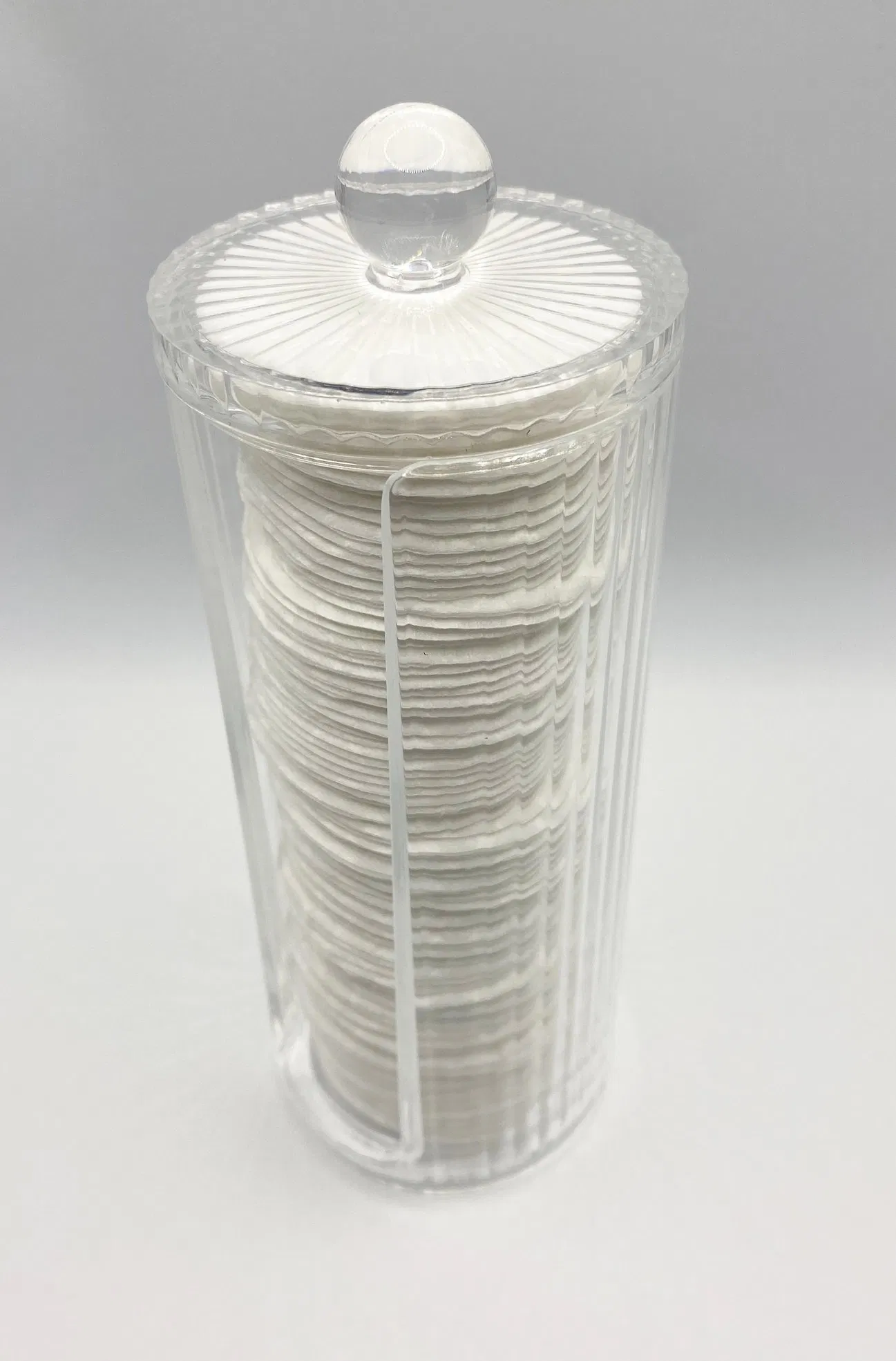 Promotional Gift Acrylic Transparent Cosmetic Cotton Pad Container Jar