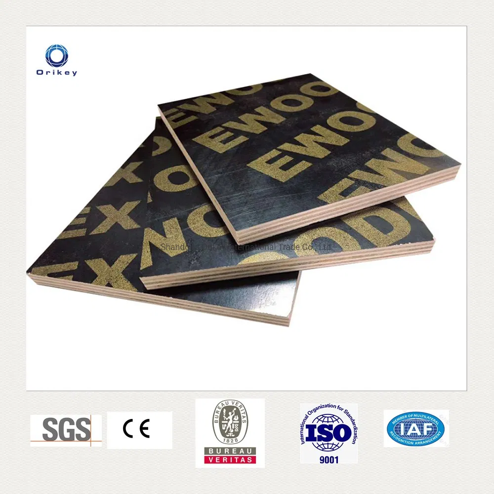 Crowed 1200X2400mm 6mm-25mm Thickness WBP Glue Pine Core Film Faced Plywood for Construction