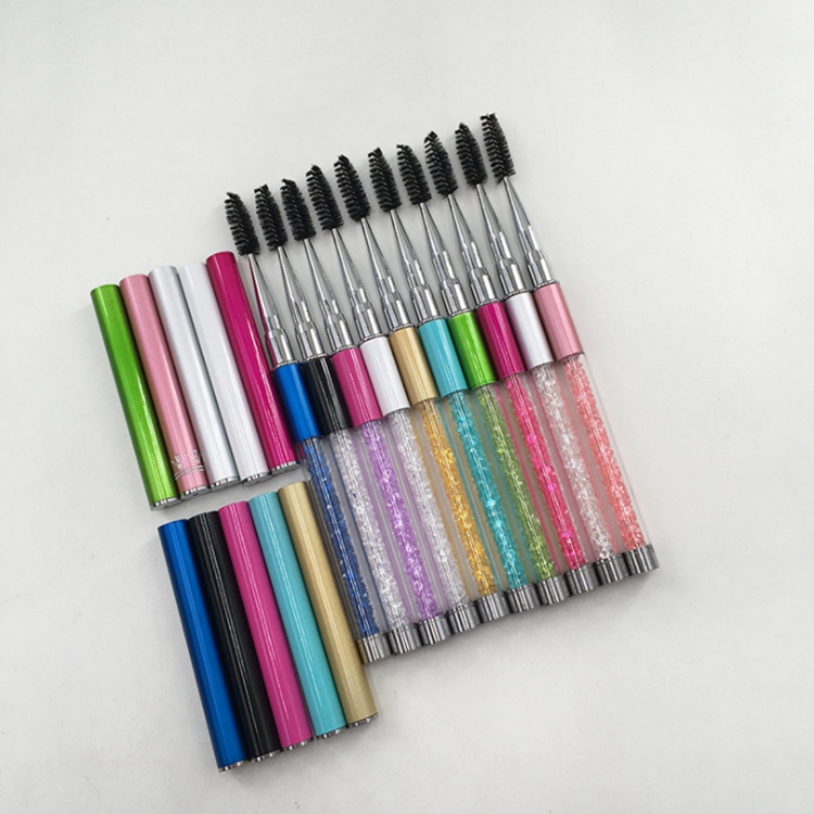 10 Colors Retractable Pink Mascara Wands in Tube Eyelash Cleaning Spoolie Lash Cleansing Brush for Eyelash Extension