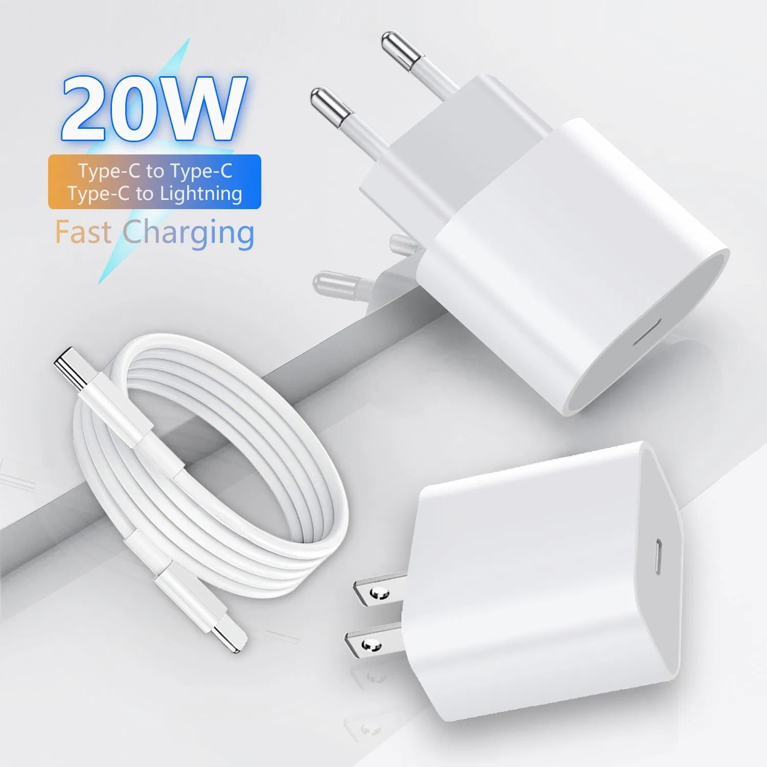 Us Type-C Travel Wall Charger 20W Pd - Portable for Phone 11, No Quick Charging Function