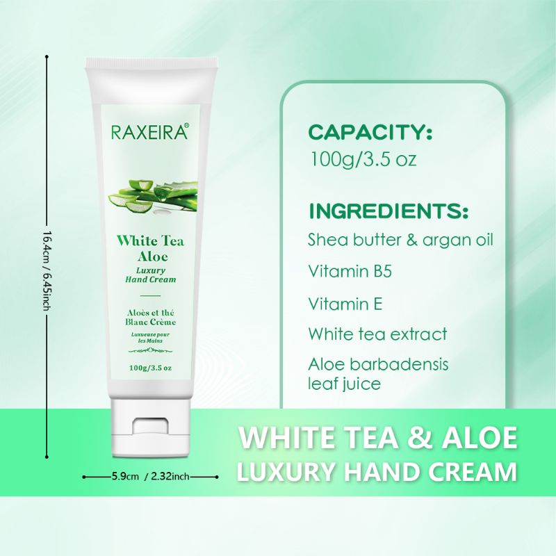 Factory Wholesale Private Label Organic Moisturizing White Tea Extract & Aloe Vera Hand Cream
