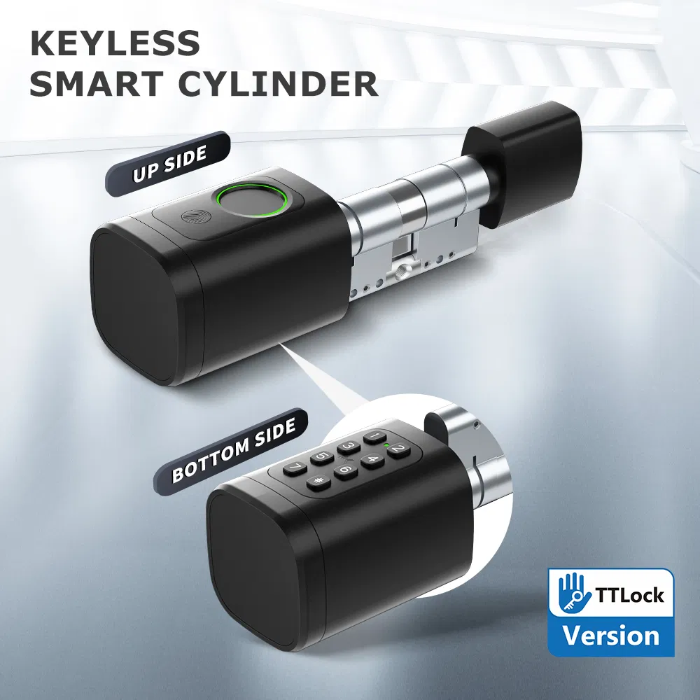 Ttlock APP Fingerprint and Password Smart Door Cylinder Lock with Europe Standard