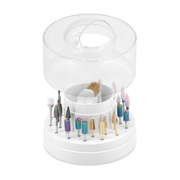 30 Slots Acrylic Nail Drill Bit Box Holder Display Stand Manicure Pedicure Tool