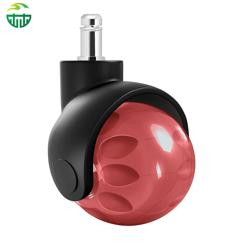 Swivel 50mm PU Universal Office Chair Castors PP Material Ball Caster Wheel for Sofa for Dining School Gym Hospital Use