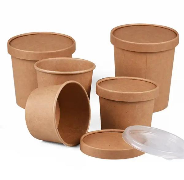 Kraft Paper Food Containers Ice Cream Food Paper Cups