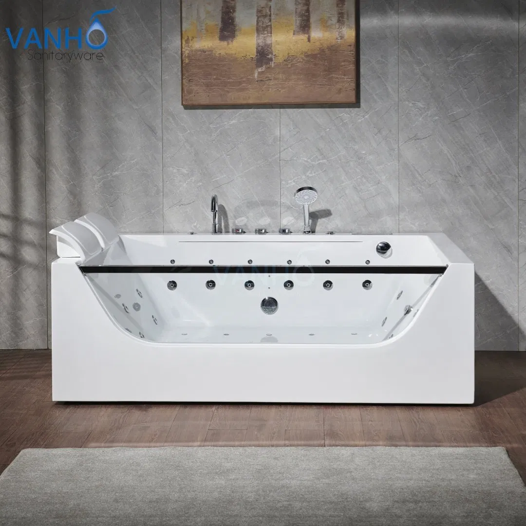 Угловая акриловая ванна для двоих с гидромассажем