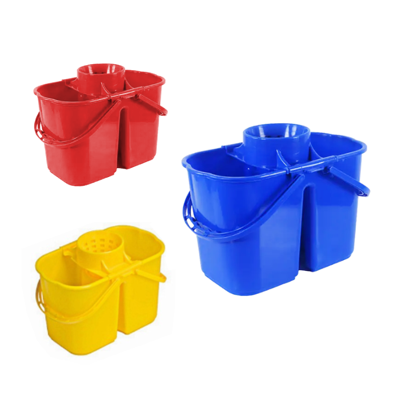 15L Floor Mops Cleaning Floor Bucket Gray Double Mop Bucket Plastic Mop with Bucket