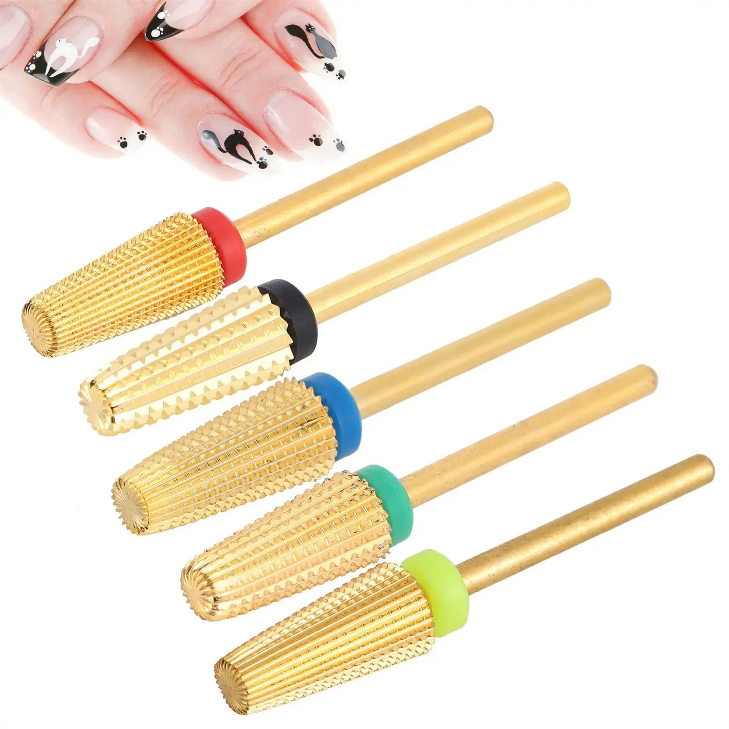 Professional Colorful Manicure Nail Drill Bits Tools Rotary Burr Cuticle Wholesale 5 in 1 Nail Drill Carbide Bit