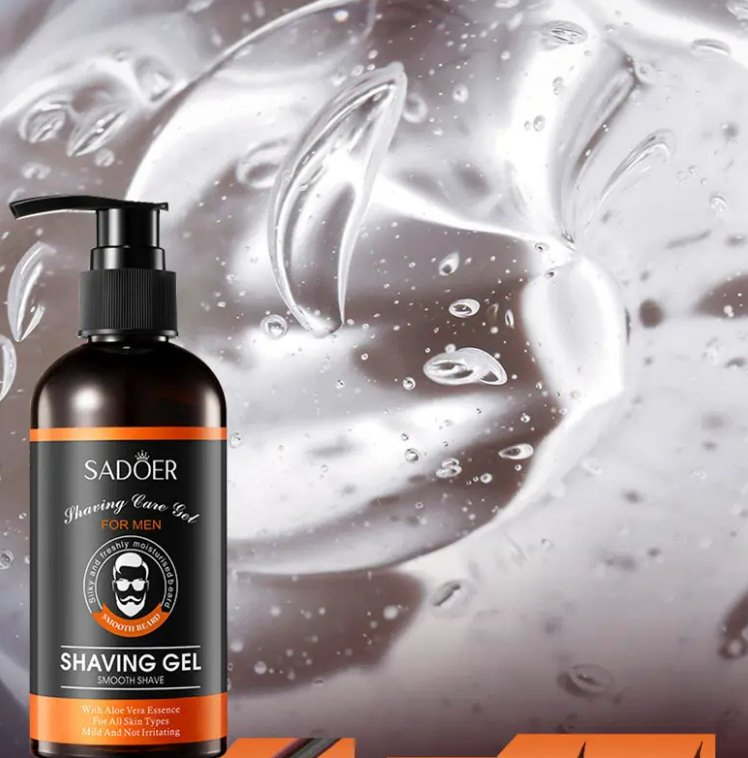 Men Shaving Gel Moisturizing Smooth Beards Shaving Foam Gel for All Beard Aloe Vera After Shave Gel Non-Foaming Fresh Scent Clear Shaving Gel with Moisturizing
