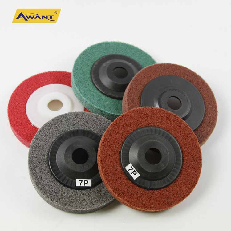 4 Inch 7p Black Bright Non Woven Polishing Pad for Steel Metal