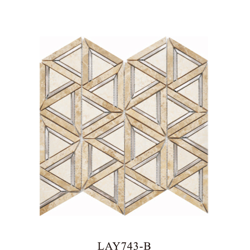 Мозаика из белого мрамора и алюминия для стен и фартука