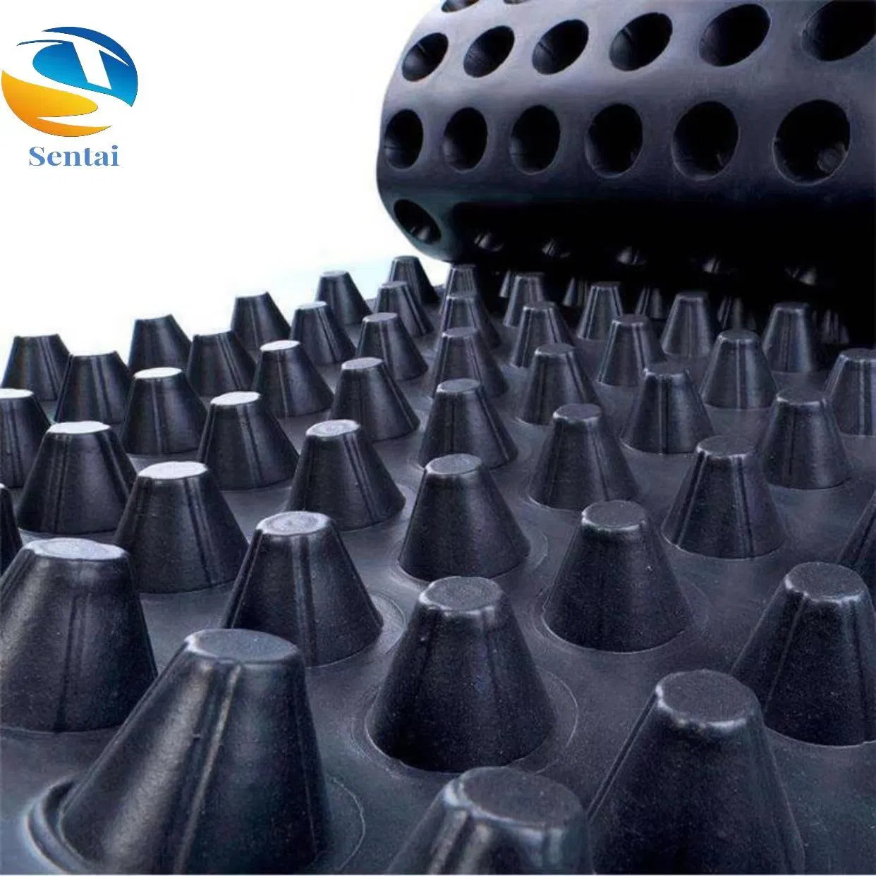 Municipal Engineering Airport Runway Base Isolation Waterproof HDPE Drainage Board Black Drainage Board on The Basement Ceiling