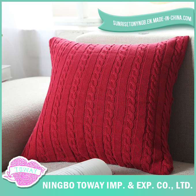 Travel Cushion Cable Knitting Patterns Square Warm Throw Pillow Cover