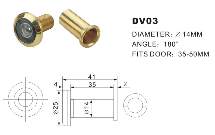 Zinc Alloy Eye Viewer Door Viewer High Quality Huazhu EV-03