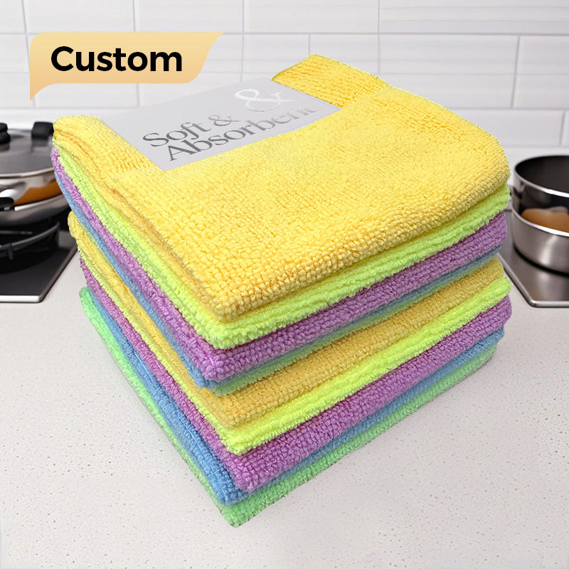 High Quality Custom Colors Microfiber Quick Dry Kitchen Towel for Home Cleaning