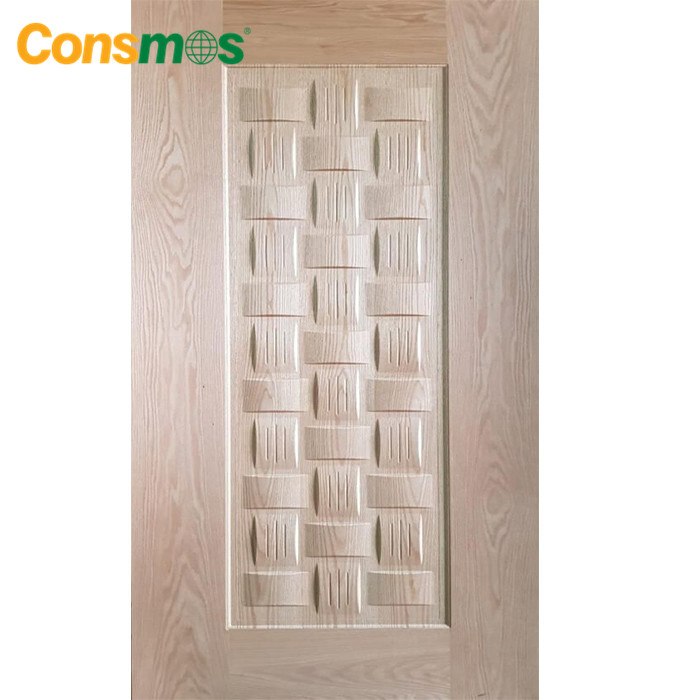 Melamine and Red Oak Wood Veneer Faced Moulded HDF Door Skin