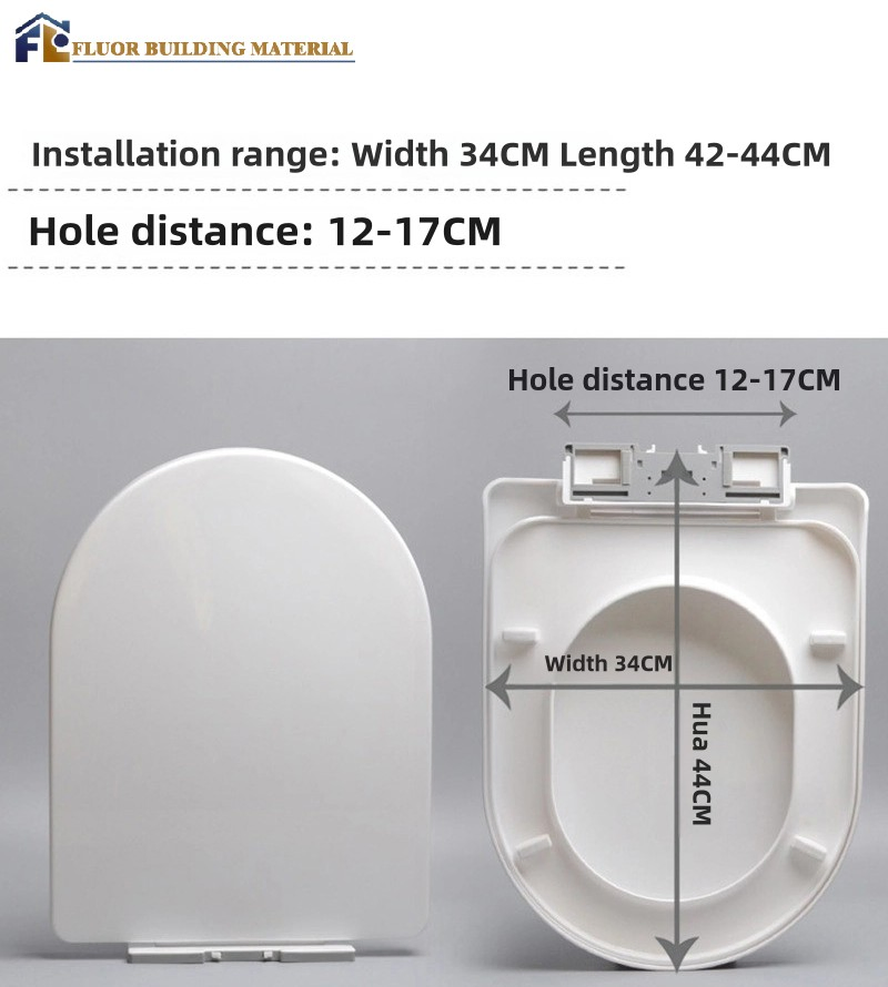 Fluor Custom Standard Bathroom Extended PP Toilet Seat Cover